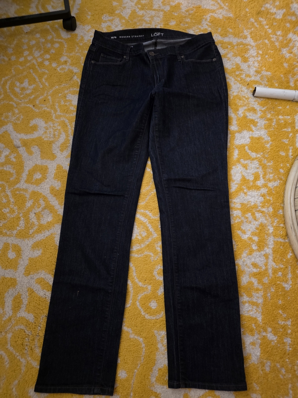 LOFT Women's Modern Straight Dark Blue Jeans